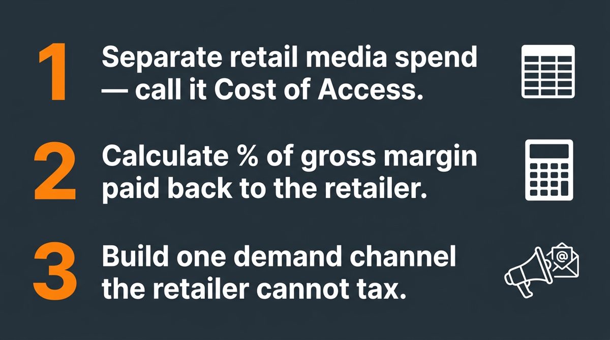 Illustration posing the choice between building your own business and funding the retailer's ad business