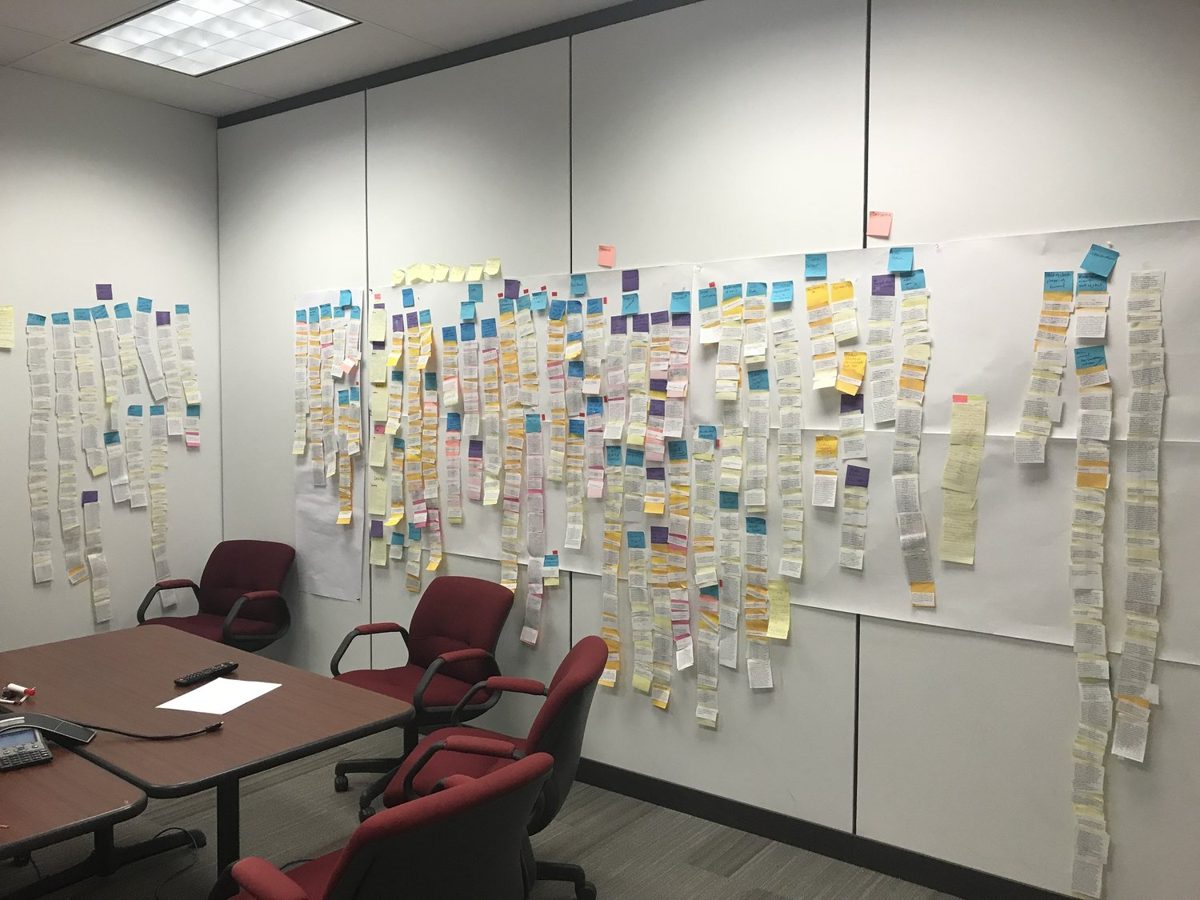 Cross-functional team members in a meeting room, each defending a different definition of done