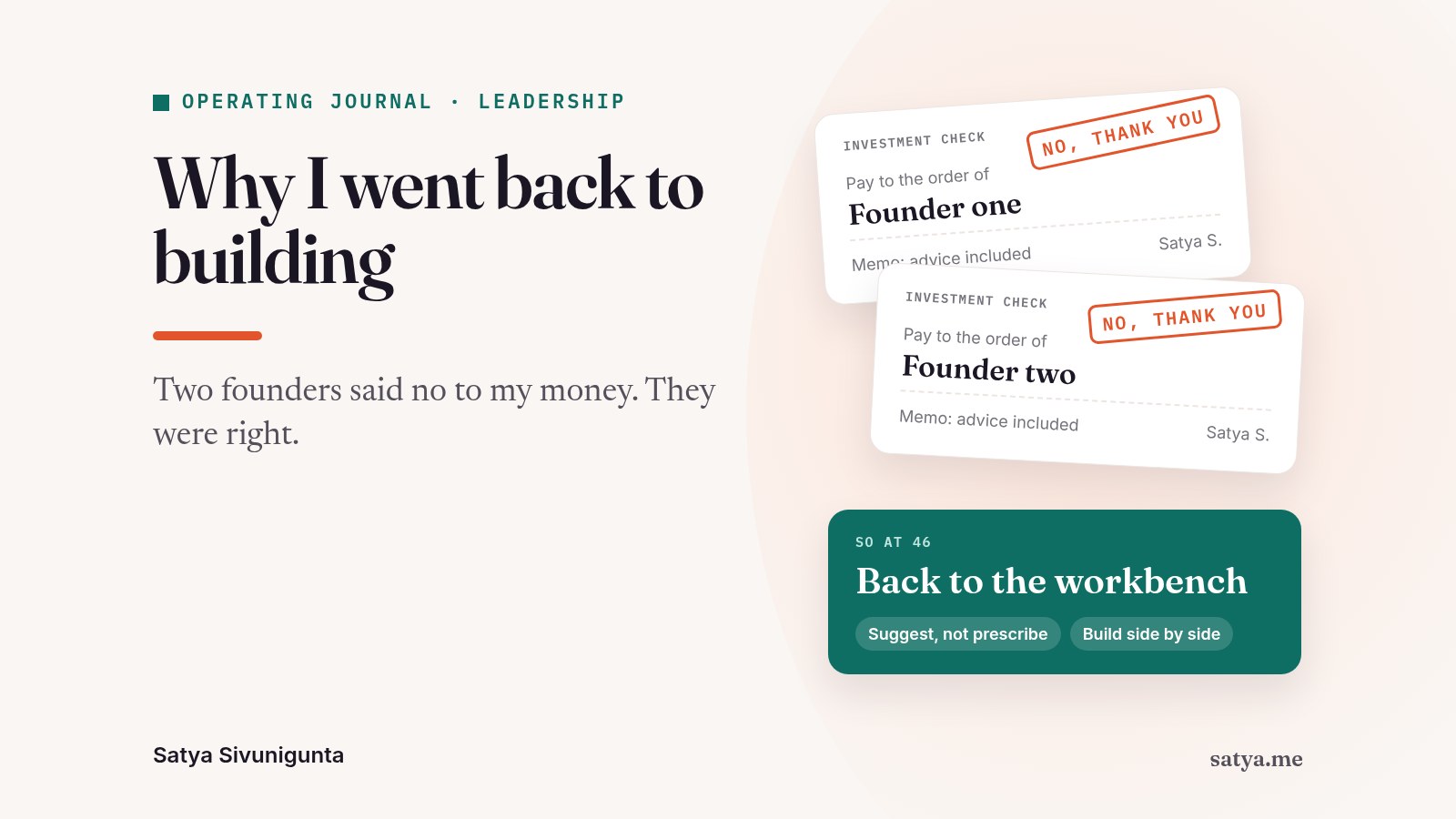 Why I Went Back to Building After Angel Investing